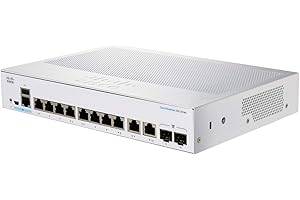 CISCO SYSTEMS Cisco Business CBS250-8T-E-2G Smart Switch, 8 portów GE, zasilacz sieciowy, 2 x porty combo 1G, ograniczona dożywotnia ochrona (CBS250-8T-E-2G)