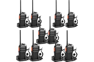 Retevis RT24 Walkie Talkie, PMR446 Licenza-Libero 16 Canali CTCSS/DCS, Walkie Talkie Professionali, Ricetrasmittenti con Auricolare, per Ristoranti, Scuole, Supermercati, Hotel ecc. (Nero,5 Coppia)