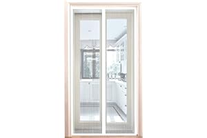 Flei Fliegengitter Magnetvorhang für Türen 85x205cm, Magnetischer Fliegenvorhang Moskitonetz, Auto geschlossen, faltbar Luft kann frei strömen, for Türen/Patio - Weiß