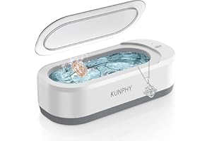 kunphy Ultrasonic Jewelry Cleaner, Jewelry Cleaner Machine 350ml 46KHz, Professional Sonic Cleaner with One-Touch Operation, Ultrasonic Cleaner for Jewelry, Glasses, Rings