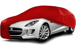 Cosmos - Copertura per auto da interno compatibile con tutti i principali modelli di Coupé, Tessuto Elastico, Traspirante e Antipolvere, Morbido al Tatto, Aderente, Rosso