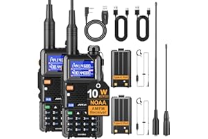 JUCJET UV-5RH Multi-Band Long Range Radios (Upgrade of UV-5R,2 piece),NOAA Weather Receiver, High Power Handheld Walkie Talkie, One Key Frequency Match,999CH, Type-c Rechargeable Walkie Talkies