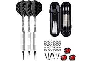sanfeng Dartpfeile mit kunststoffspitze für Elektronische Dartscheibe 18g 21g, Softdarts mit Aluminum Schaft 6 Flights 50 Dartspitzen 50 Anti-Lose Gummiringe, Lila Blau schwarz