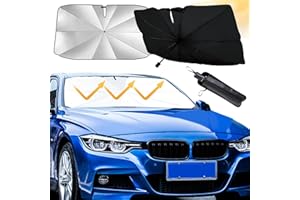 TAUFE Parasol Coche Delantero,140×79cm Parasol Coche Delantero Plegable,Paraso para Parabrisas de Coch,Paraso Coch Paraguas,Paraso Plegable,para Mayoría de Coches, SUV, Camiones