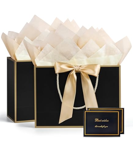 HONTIUS 15.35" Sac Cadeau, 2 Pièces Papier Emballage Cadeau Anniire