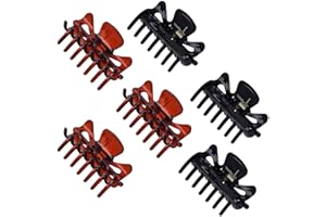 LIUJZZJ JZZJ 6 Pezzi Capelli Clip Artiglio di Plastica da Donna Pinze per Capelli Artigli Tornante Forcine (Nero e Marrone)