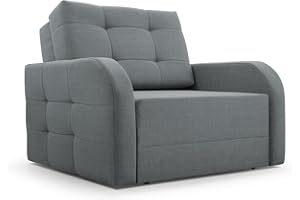 ‎MB-MOEBEL mb-moebel MOEBLO Kindersofa Porto 80 – Schlafsessel Sofa Sessel Jugendsofa Schlafsofa 1-Sitzer Gästebett mit Schlaffunktion und Bettkasten (BxHxT): 101x90x100 cm (Hellgrau)