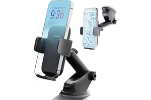 PORTENTUM Support Telephone Voiture | Aspiration Militaire | Porte Téléphone Voiture 360° Ventouse Fixe Voiture Telephone Tableau de Bord Accroche Portable Voiture Universel GPS Voiture Smartphones