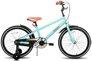 STITCH Vélo d'enfant 14/16/18/20 Pouces pour Filles et garçons de 3 à 13 Ans, vélo d'enfant 14/16/18/20 Pouces pour garçons avec stabilisateurs (Rose, Beige, Bleu, Argent, Vert)