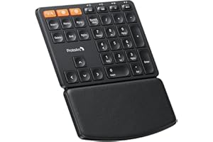 ProtoArc Wireless Numeric Keypad, EK04 N Ergonomic Bluetooth Number Pad with Wrist Rest, Connect up to 2 Devices, Rechargeable, for Windows, Mac OS