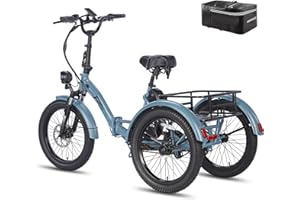 Fafrees F20 Mate [Oficial] Bicicleta eléctrica plegable de 3 ruedas con batería de 48 V 18,2 Ah 110 KM, bicicleta eléctrica para mujer, frenos de disco hidráulicos, bicicletas eléctricas 65 N.m, Fat