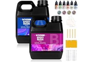 WYCOON Epoxidharz mit Härter 80OZ, Epoxidharz Set 1: 1 Verhältnis Anfänger, Kristallklares Gießharz für DIY-Basteln, Schmuckherstellung, Gießen von Formen