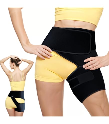 Fascia Di Supporto Per Inguine E Anca - Manica A Compressione Riscaldante Per Sciatica E Tendini