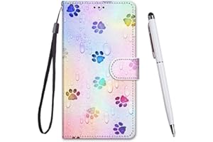 TOUCASA Funda para LG Q60 / K50,PU Cuero Case de Estilo Billetera Carcasa TPU Silicona Case Interna Suave [Creativo Pintado] [Cierre Magnético] Funda para LG Q60 / K50(Huella)