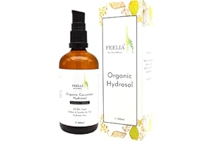 Feelia - Organic Cucumber Hydrosol Water, Steam Distilled, Pure & Natural Toner, All Skin Types, Soothes & Hydrates The Skin, Locks Moisture in The Hair (Cucumber)