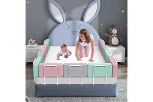 Kidsbuddy 50CM Barandilla Cama Niño,Barrera de Cama,Barrera de Seguridad para Niños,Protección contra Caídas,Altura Ajustable,Fácil de Instalar，Cama Niños Protección,1PCS,Gris