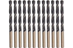 Misuyue 12pcs Foret Metal Hélicoïdaux, 6mm HSS Forets Meche Metal Professional pour Cuivre Fer Inox Alliage Aluminium Bois