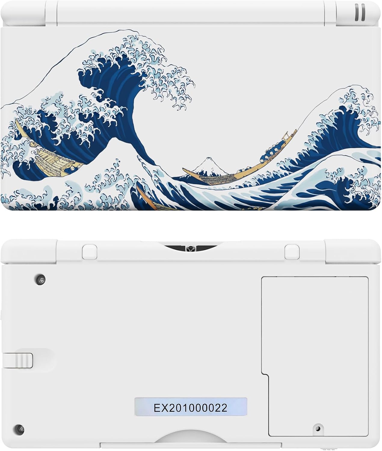 eXtremeRate Carcasa para Nintendo DS Lite Funda Protectora Personalizada Placa Cubierta Completa con Botones y Lente de Pantalla para Nintendo DS Lite NDSL - NO Incluye Consola(La Gran Ola)