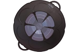Kochblume - das Original vom Erfinder Armin Harecker |anthrazit| Set mit Microfasertuch! Überkochschutz für Topfgrößen von Ø 14 bis 18 cm | S 22 cm