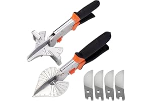 DEKELIY Miter Shears 2 Pack,Multifunctional Trunking Shears for Angular Cutting of Moulding and Trim,Quarter Round Cutting Tool Adjustable at 22.5 to 135 Degree,Hand Tools for Cutting Wood and Plastic