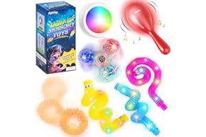 Highttoy Light Up Sensory Toys, Sensory Toys for Autism, 7PCS Light Up Toys, Sensory lights, Gifts for 4 5 6 7 8 Year Old Kids, Party Favors Stress Relief Toys