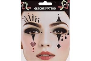 UNBEKANNT Gesichtstattoo Pantomime Pierrot Clown Tattoo Karneval Fasching Hautaufkleber