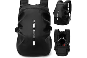 OUUTMEE Motorcycle Backpack, Waterproof Helmet Backpack for Men Women, Off-Road Bike Bag, Motorbike Rucksack with Reflective Stripe, Motorbike Travel Backpacks(Small)