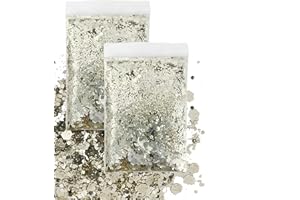 GIUSOBG 100g Glitter Polvere 3 Dimensioni Mescolare Paillettes Polvere Glitterata, Glitter per Artigianato per Lavoretti Creativi Creazione Artigianato Fai da Te (Champagne)