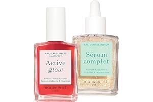 Manucurist Healthy Glow Duo - Active Glow Raspberry - Smalto per Trattamento Riparatore & Siero Completo Unghie e Cuticole - Smalto e Rinforzante 2 in 1 Unghie Danneggiate - Idee Regalo Donna Natale