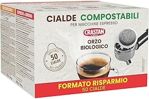 CRASTAN 1870 - Cialde ESE Compostabili - Orzo Biologico - Box da 50 Cialde - Compatibili con Macchine Espresso - Naturalmente privo di Caffeina e di Zuccheri