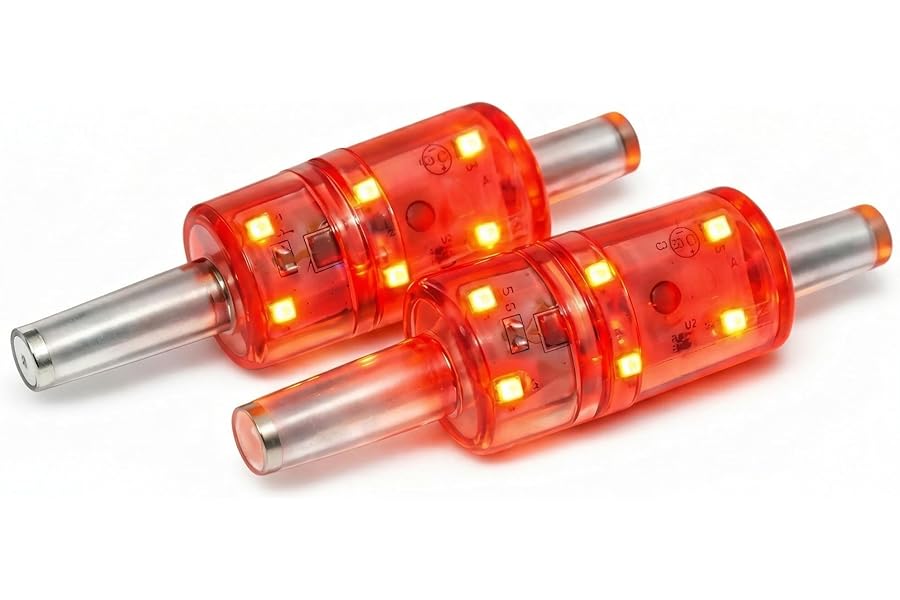 KD Willmax LED Cricket Bails | Impact-Activated Red Flash | Shock-Absorbing, Water-Resistant | Set of 2 - Battery Not Included.
