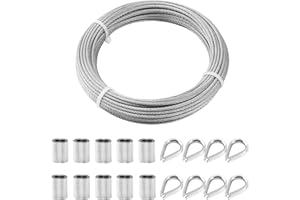 TooTaci Corda metallica da 3 mm, cavo metallico in acciaio inossidabile da 3 mm, cavo metallico resistente da 3 mm/20 m
