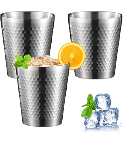5 stuks roestvrijstalen bekers, 300 ml, stapelbare