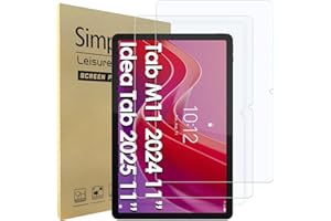 Simpeak 2 Piezas Protector Pantalla Compatible para Lenovo Idea Tab 2025/ Lenovo Tab M11 2024 11", Cristal Templado Premium Complet Bubble Free HD Transparente Anti-Huella