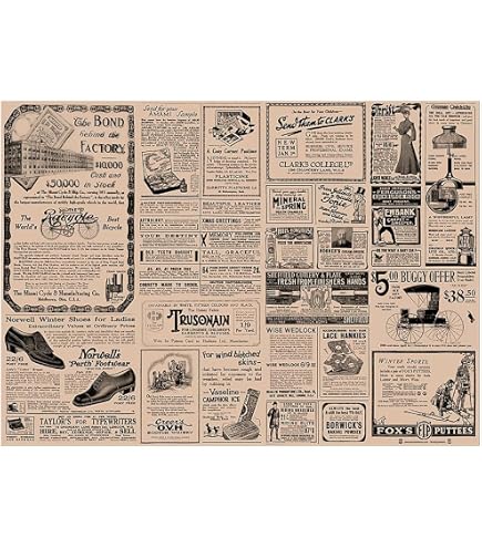 Lot De 250 Napperons Journal Uniques - Motif Vintage "Times" - Dimensions 31 X 43 Cm - Pour Décoration De Table