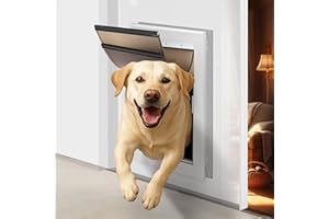 iPetba Porta per Cani Grande in Alluminio Robusto, Bloccabile, Resistente Alle Intemperie, Porta per Animali Domestici Fino a 100 Kg, Taglia XL
