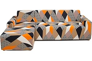 Feilaxleer Funda Sofa Chaise Longue Elástica Brazo Izquierdo/Derecho,Funda para Sofá en Forma de L (4 Plazas +3 Plazas,C)
