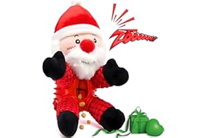PeppyPawz 4 in 1 Christmas Dog Toy Present, Interactive Treat Dispenser for Boredom & Enrichment, Soft Plush Squeaky Durable Teething Chew Toy for Puppy & Small Pets, Xmas Stocking Filler Gift, Santa