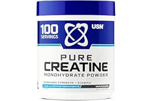 USN Micronized Creatine Monohydrate Powder, Unflavoured - 500g, Energy Drink for High Intensity Training, Muscle Growth, 100% Micronized Creatine Powder for Intra Workouts, Dietary Supplement