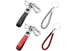 EHDWXVZM 4 szt. Brelok do kluczy samochodowych, zawieszki do torebek, brelok z tkanej skóry, akcesoria samochodowe, modne i wykwintne breloki retro, czarne, Taglia unica