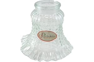 FD-BOLLETTA ARREDAMENTO E ILLUMINAZIONE FD-Bolletta Paralume di Vetro di Ricambio, Campana Trasparente VL2 per Lampada - Misure: H 11cm, Ø 14cm, Ø Imboccatura 5,5cm - Arredamento e Illuminazione