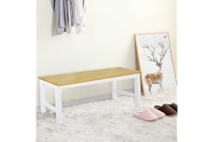 BTGGG Wooden Dining Bench Indoor 2 People Seat Kitchen Dining Table Bench for Bedroom Living Room Entryway Hallway, Natural