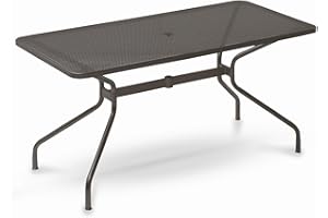 EMU Tavolo per Esterno Cambi 140x80 CM in Ferro ZINCATO E Verniciato A POLVERI - Colore Ferro Antico Fantasia 22 - Marchio Prodotto Made in Italy