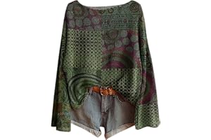 GENERIC Knitted Jumpers for Women UK Ladies Vintage Boho Floral Crochet Sweater Oversized Boat Neck Long Sleeve Pullover Tops Lightweight Ribbed Knit Bohemia Blouse Fall Casaul Daily Going Out Knitwear