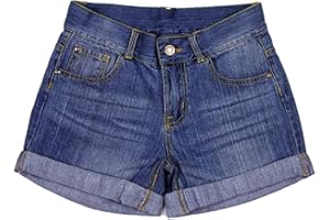 BIENZOE Mädchen Jean Shorts