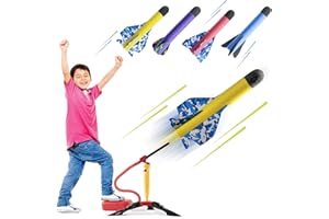 Prextex Stomp Rocket for Kids - Ultimate Air Rocket Launcher Toy Set with 4 Foam Rockets and Launch Pad - Exciting Outdoor Fun for Children - Shoots Up to 45M - Perfect Stocking Fillers