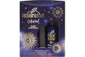Feather & Down Sleep Partners Gift Set: 50ml Pillow Spray & 50ml Calming Sleep Mist - Lavender & Chamomile Essential Oils for Relaxation and Deep Sleep