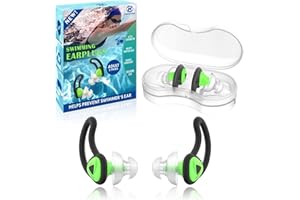 Hearprotek Tappi per orecchie da nuoto, 2 paia silicone riutilizzabile acqua tappi orecchie piscina-Impermeabili per nuotare Bagno Doccia surf (Verde)