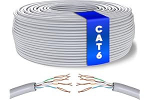 Mr. Tronic Granel Cable Ethernet Cat 6 De 25m, Bulk Cable de Red LAN Para Internet Rápida & Fiable - AWG24 Cat6 a Granel, 1 Gbps Internet 250 MHz UTP CCA (25 Metros, Gris)
