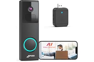 CPVAN Video Doorbell Wireless with Chime - 1080P FHD Battery Smart Doorbell Camera with AI PIR Motion Detection Night Vision, Siren Alarm, 2-Way Audio, SD & Cloud (2nd Generation)